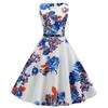 Hot Sale New Retro Crew Neck Sleeveless Printed Slim Swing Dress