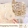 3D Wooden Puzzle Marble Run Set DIY Assemble Building Model Kits STEAM Educational Toys for Kids Adult Gifts, 3 Types