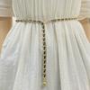 New Gold Metal Waist Chains For Women Lady Long Adjustable Thin Waistband Dress Coat Decorative Straps Girdle Accessories