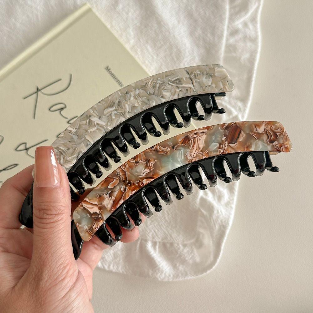 Acetic Acid Leopard Print Hair Clip Large Size Vertical Clip Creative Acetate Banana Clip Girl