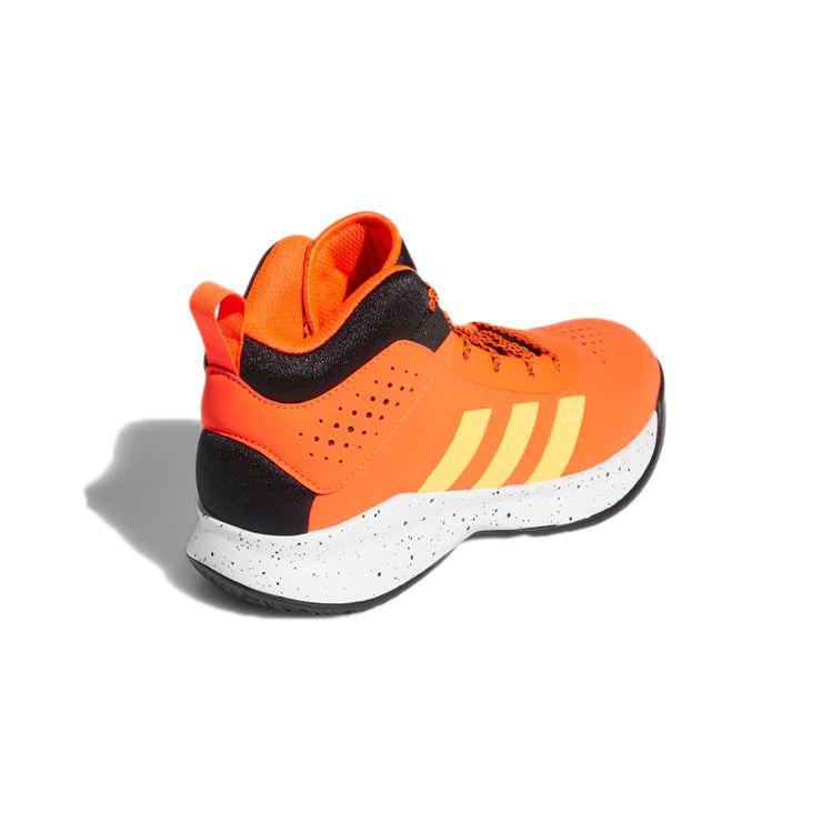 Adidas Cross Em Up 5 K Широкие Прочные Нескользящие Полувысокие Ретро Баскетбольные Кроссовки Детские Кроссовки Оранжевые Черные GZ0090