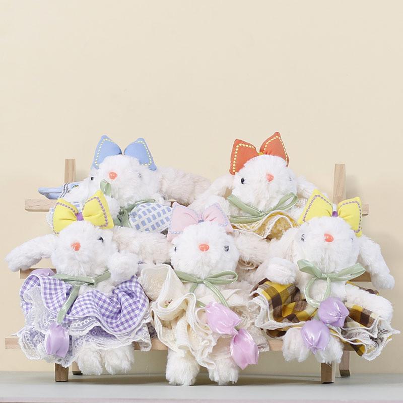 Colorful Bunny Plush Doll With Pp Cotton Filling Perfect For Backpacks And Kids Gifts