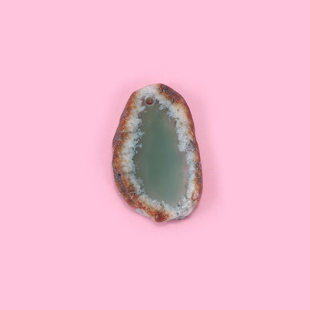 Agate Geode Slice Stone Brazil Healing Jewelry Accessories Home Decoration DIY Quartz Pendant