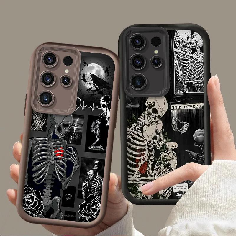 Крутой Креативный Чехол Сердце Череп Для iphone 17 16pro 15pro14 13 12 11 12pro 13pro max 14plus Силиконовый Защитный Чехол от Падения
