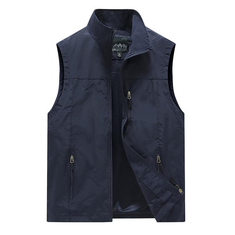 Classic New Spring and Summer Outdoor Casual Quick-drying Vest Trend Fashion Simple Stand-up Collar Photography Vest Top Jacket