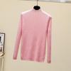 Модный осенне-зимний тонкий женский пуловер с длинными рукавами, свитер, повседневный однотонный свитер, трикотаж с высоким воротом, топы 28716