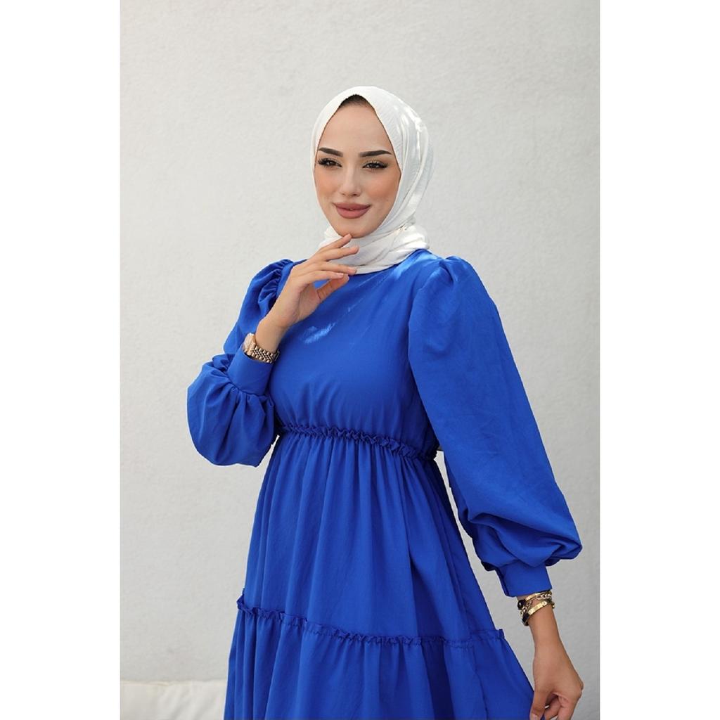 Benay Floor Detail Hijab Dress 1102- Black