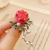 Zircon Pearls Brooches Sparkling Brooches New Peony Flower Brooches  Waist Accessorizing