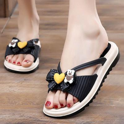 Женские тапочки для улицы, пляжные сандалии с бантом, туфли на платформе для женщин, дизайнерские, роскошные, в корейском стиле, ПВХ, новая коллекция, шлепанцы