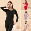 2 Pcs/Set Winter Unisex Thermal Underwear Set Round Neck Seamless Long Sleeve