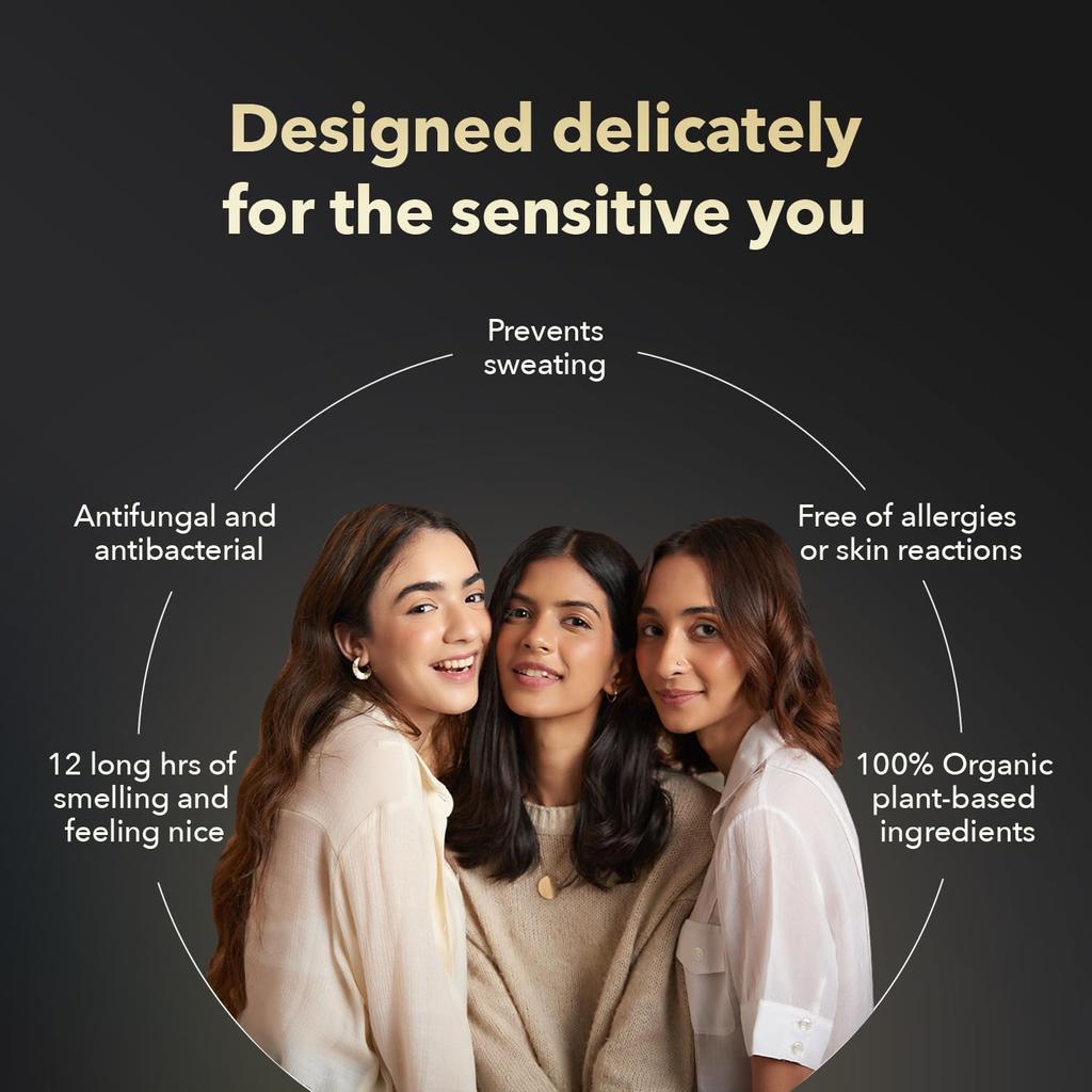 Solid Natural Body Perfume for Sensitive Areas Underarms, Inner Thigh, Knee and Bikini Area for Women (Pack of 3)