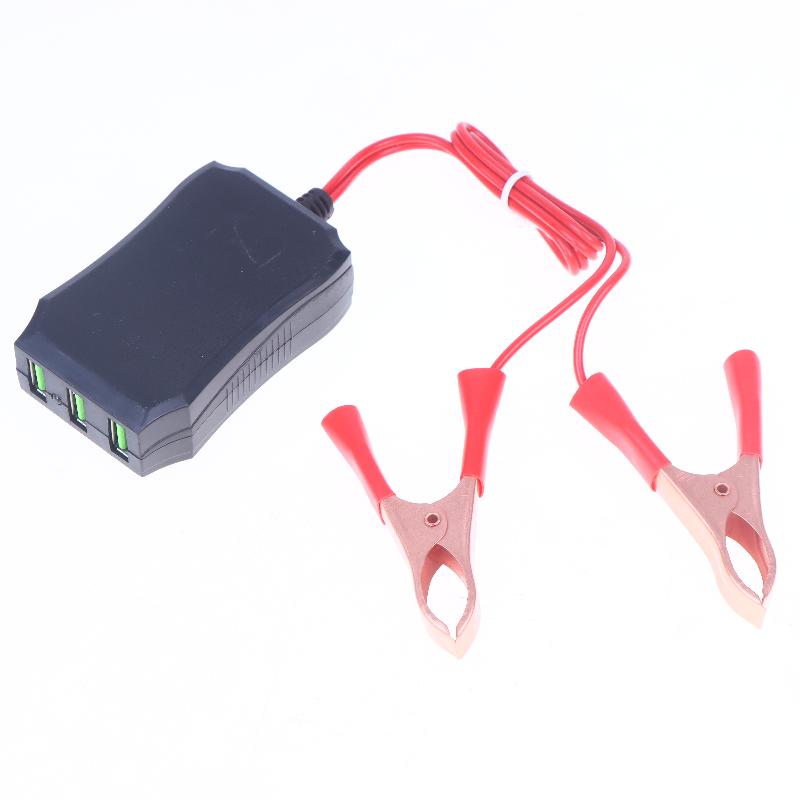 Адаптер питания 12В 24В на 5В с 3 портами USB и зажимом для аккумулятора для зарядки мобильного телефона, аварийный USB-питание, высокая эффективность