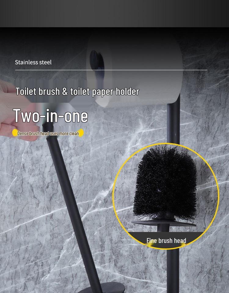 Приграничный вертикальный держатель для туалетной бумаги и щетки для ванной комнаты - Многофункциональный напольный органайзер для рулонов