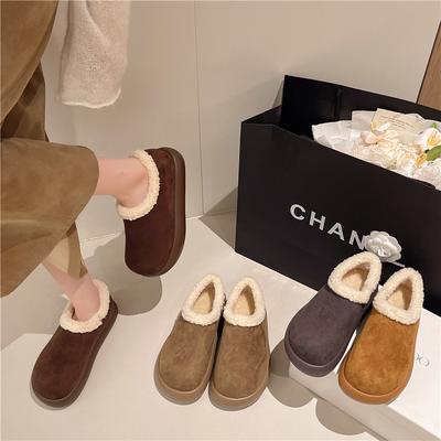 Женская модная легкая обувь на мягкой подошве, увеличивающая рост, зимняя теплая обувь из меха, надеваемая одним движением, зимние сапоги на бархатной подкладке, нескользящие, повседневные, спортивные, хлопковые сапоги