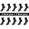 10Pairs Men's Bamboo Fiber Socks Long Black Business Soft Breathable New High Quality Autumn for Male Socks Plus Size EU38-48
