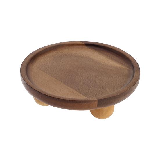 Wooden Display Tray Small Riser Pedestal Stand Rustic Elevated Tray Wooden Riser for Jewelry Perfumes Candles Plants Farmhouse Tabletop Decor