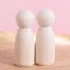 Lovely Handmade Blank Natural Wood Male Female Unpainted Figures Wedding Decoration Wood Crafts Wooden Peg Doll