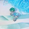 15ct Simulated Aquamarine Topaz Ring for Women Imitation Emerald Square Gemstone Jewelry
