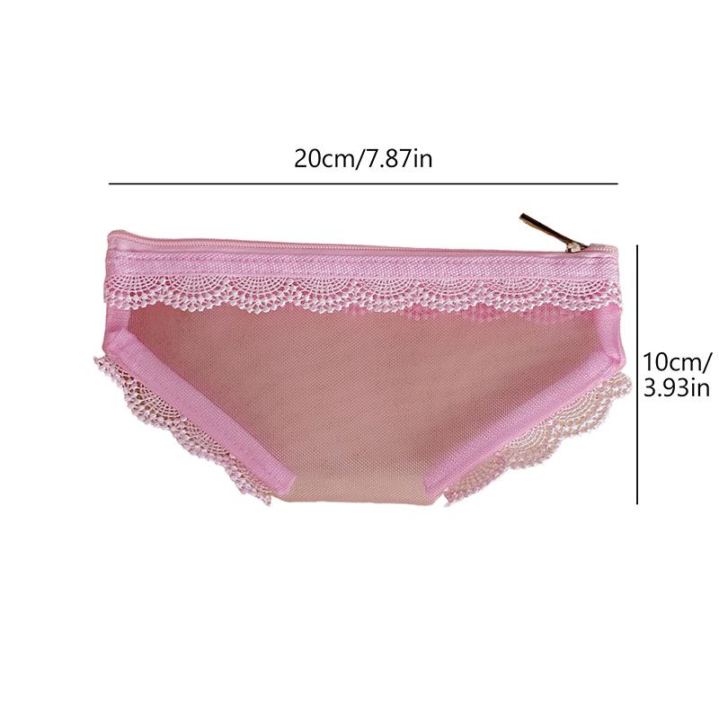 Трусики Форма Дорожная Косметичка Модная Сетчатая Косметичка Сумка для Хранения Макияжа Прозрачная Косметичка на Молнии