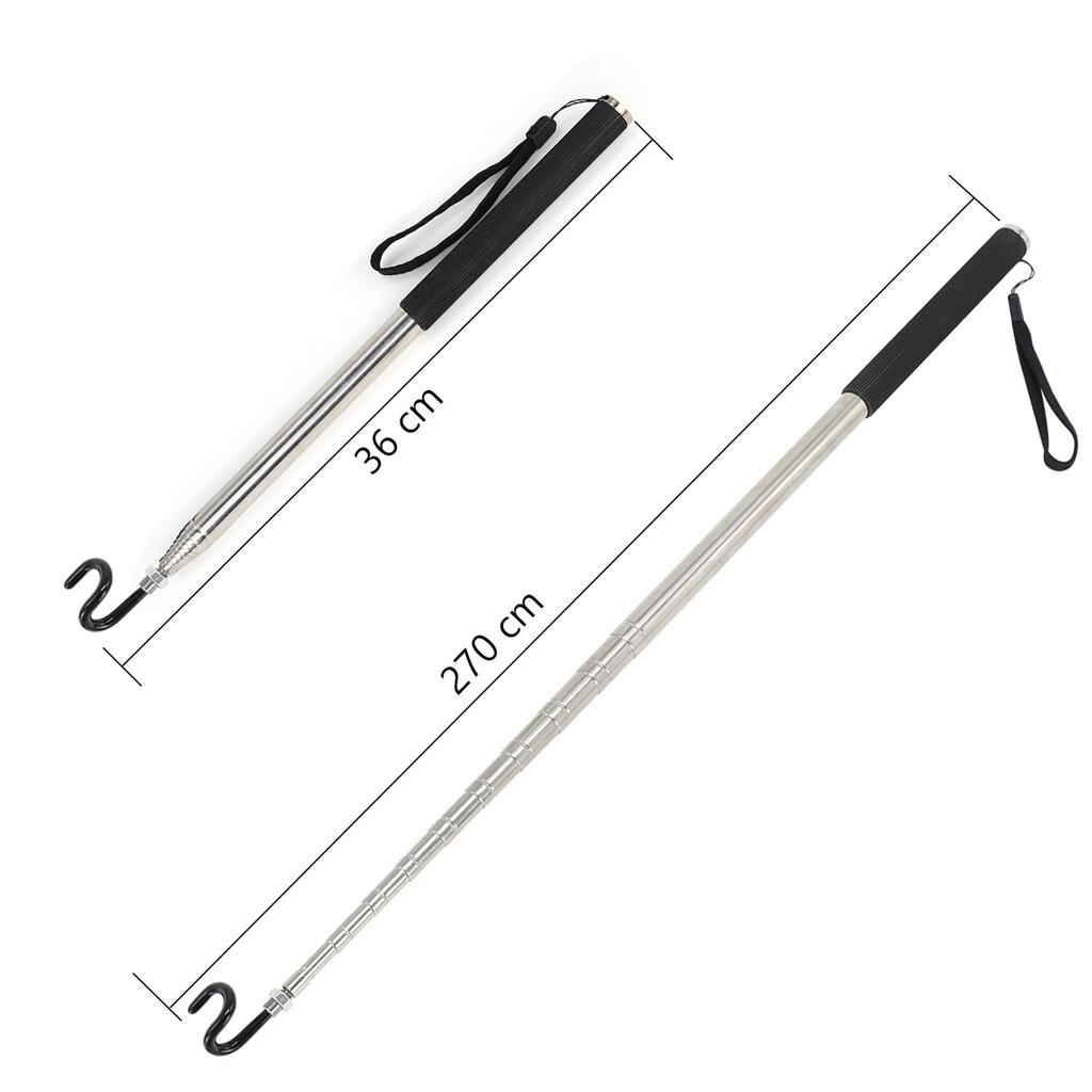 FANAHOKO Инструмент для прокладки кабеля с выдвижным магнитным захватом, со сменным крюком Максимум Минимум 36 см, S-образным крюком, наконечниками, Длина 2,7 м, Длина