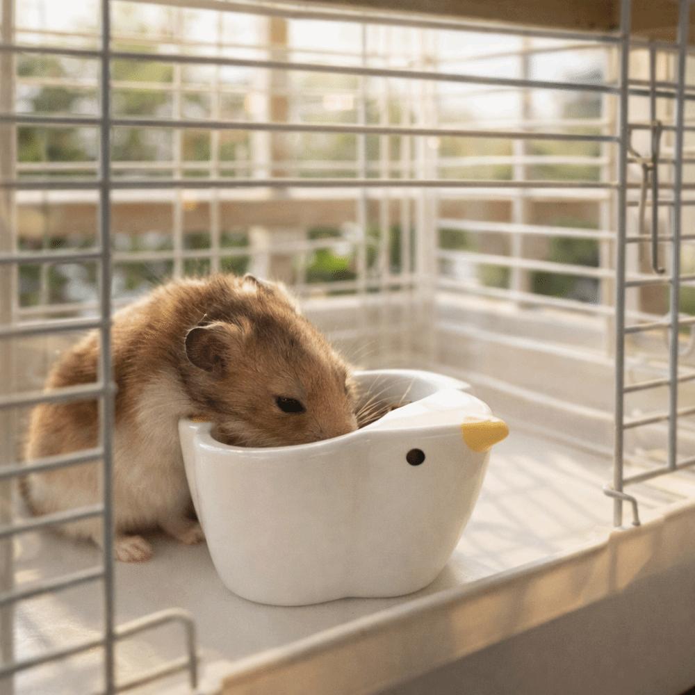 Bird Shaped Hamster Food Bowl Large Capacity Bird Cage Feeder Parrot Water Bowl  Small Animals