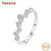 Tancise Classic 925 Sterling Silver Zircon Ring Ladies Jewelry Wedding Promise Party Gift