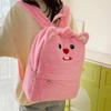 Cute Girly Heart Schoolbag Plush Student Backpack Fashionable Cartoon Three-dimensional Pink Rabbit Large Capacity Backpack