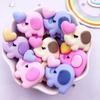 10PCS Mix Resin Colorful Love Heart Elephants Animal Scrapbook Flatback 3D Cartoon Cabochon Figurines DIY Bow Decor Home  Accessories Crafts