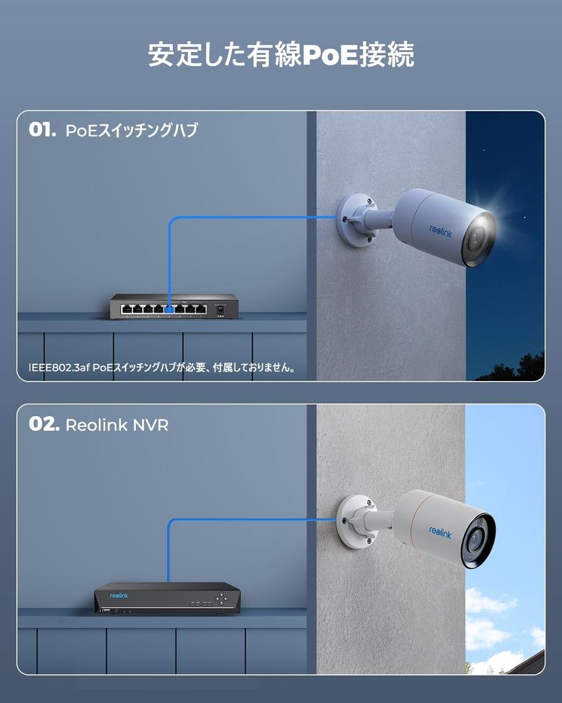 Reolink Security PoE Power Color Night Проводное наружное видеонаблюдение IP 24 часа в сутки Удаленное оповещение с помощью приложения Совместимость с Reolink NVR Датчик Свет Голос Свет