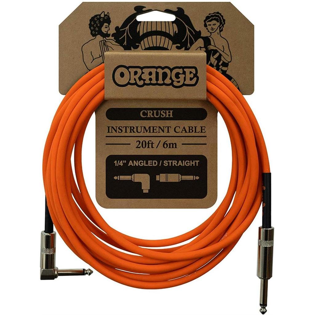 ORANGE CRUSH Instrument Cable 20ft 6m Angled Straight CA037 Guitar Cable 1/4"