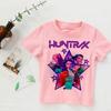 Детская футболка KPop Demon Hunters 2025 Movie с круглым вырезом, мультяшная, для девочек и мальчиков, повседневная, с детским принтом, модная, повседневная одежда для девочек
