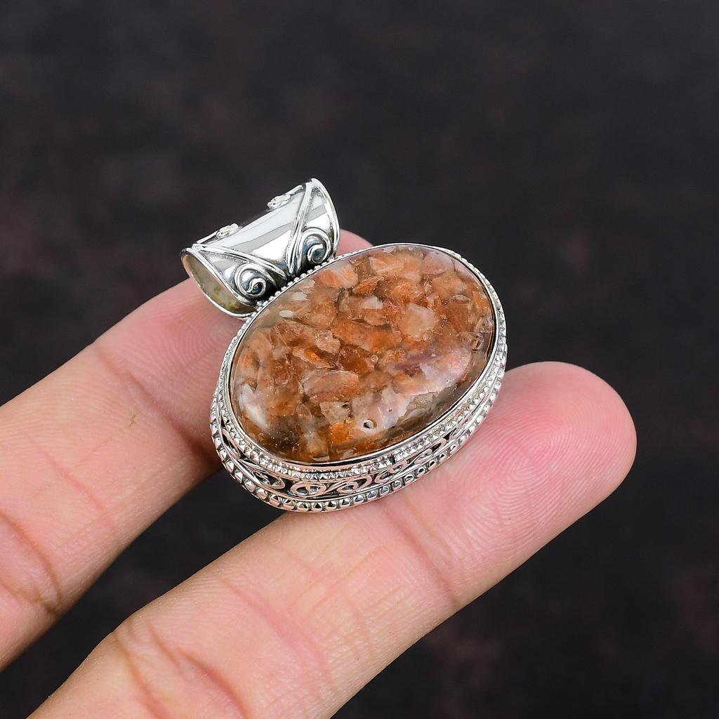 Подвеска Sunstone, винтажная подвеска ручной работы, ювелирные изделия из драгоценных камней, серебряная подвеска 925 пробы, ювелирные изделия из натурального солнечного камня, подарки для нее, уникальные ювелирные изделия