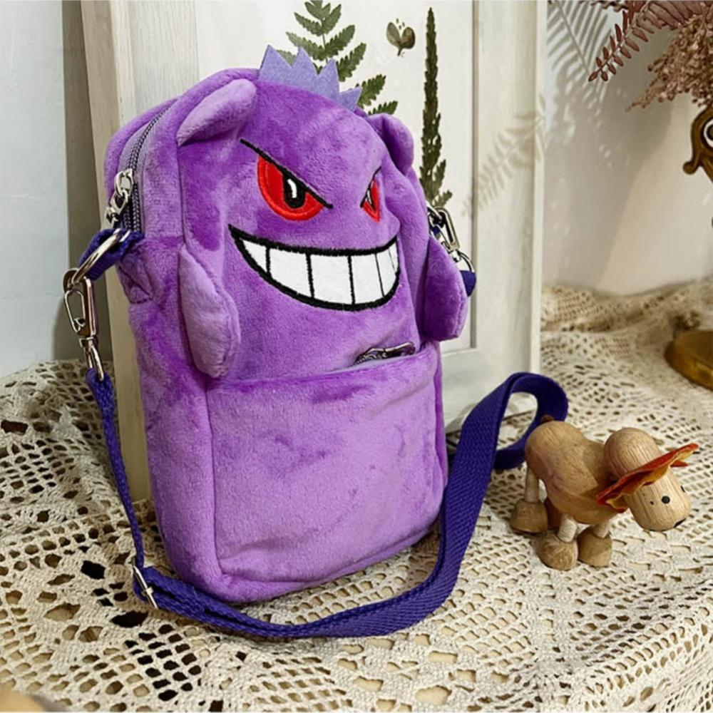 Anime Psyduck Plush Crossbody Bag Kawaii Cartoon Stuffed Shoulder Purse Cosplay Accessories Birthday Gift for Teens Fans