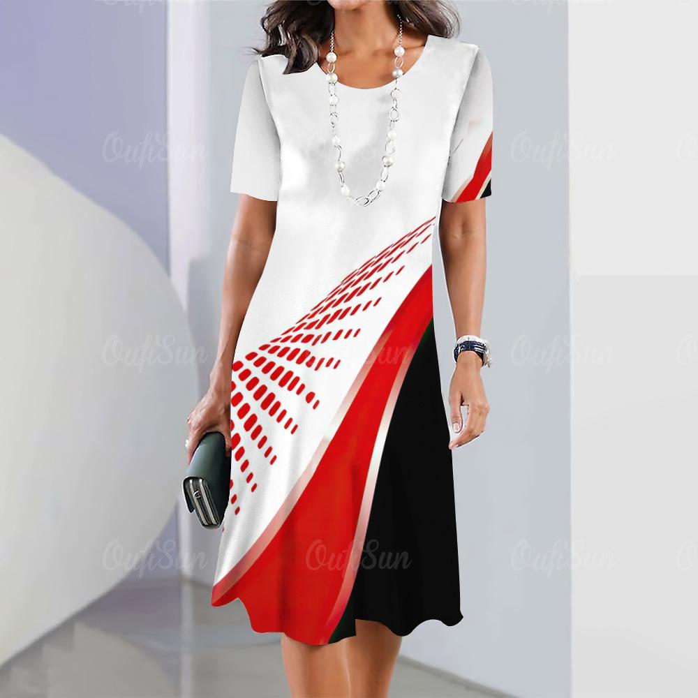 2025 новое элегантное и красивое платье миди с полосатым принтом для женщин, цельные летние платья больших размеров