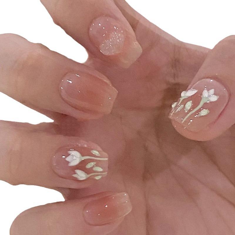 Нажмите на кончики ногтей Гель Полное покрытие 100 дизайнов Накладные ногти ручной работы Высококачественные носимые искусственные ногти Многоразовые размеры от XS до L бесплатно 5 шт. инструментов