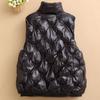 Осень-зима Не стирать Яркий Поверхность Тонкий Пуховик Хлопок Женский Безрукавный Жилет Пальто Универсальный Женский Верхняя Зажим