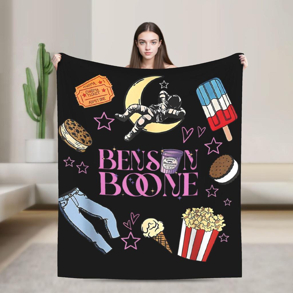 Benson Boone Tour Blankets Flannel Novelty Warm Throw Blanket for Bed Sofa Textile Decor