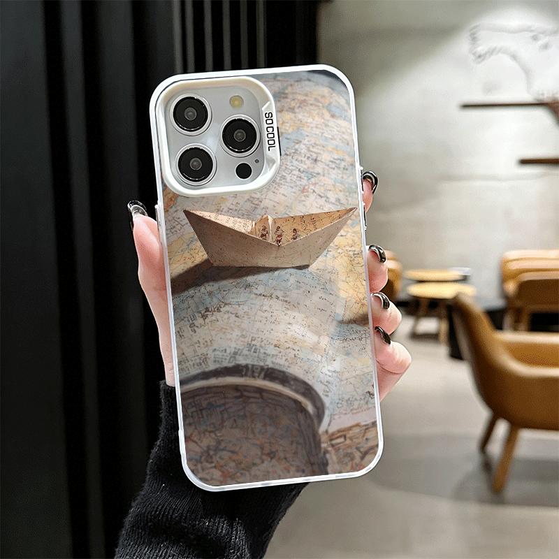 Бумажный Самолет Лодка Мечта Ударопрочный Чехол для Телефона для iPhone 17 Air 16 16E 15 Pro Max 14 Plus 13 Mini 12 Задняя Крышка Противоударный Fund