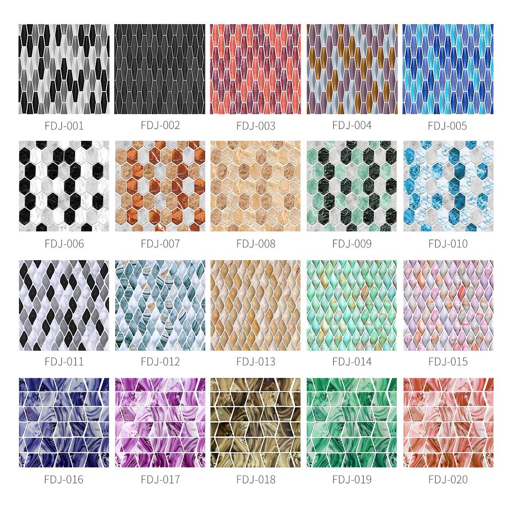 10 шт., имитация 3D самоклеющихся виниловых обоев, декоративные наклейки, водостойкая мозаичная плитка для ванной комнаты, наклейка на стену