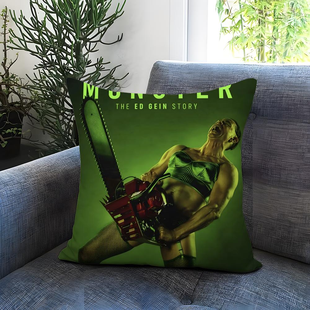 Hot Mmonster The Ed Gein Storyied Cushion Cover Comfortable Reversible Pillow Cover Ideal for Car Sofa Bedroom Beyond
