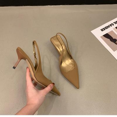 Модная женская обувь 2024 Высокое качество Слипоны Женские туфли-лодочки Осень Острый носок Однотонная Модная С мелким вырезом Высокие каблуки