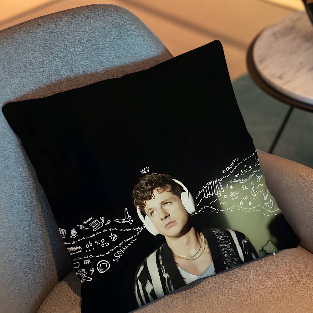 Whatever'S Clever! Charlie Puth Pillow Case Anti-Dustmite Pillowcase Invisible Zipper Silky Short Plush Sofa Cushion Cover
