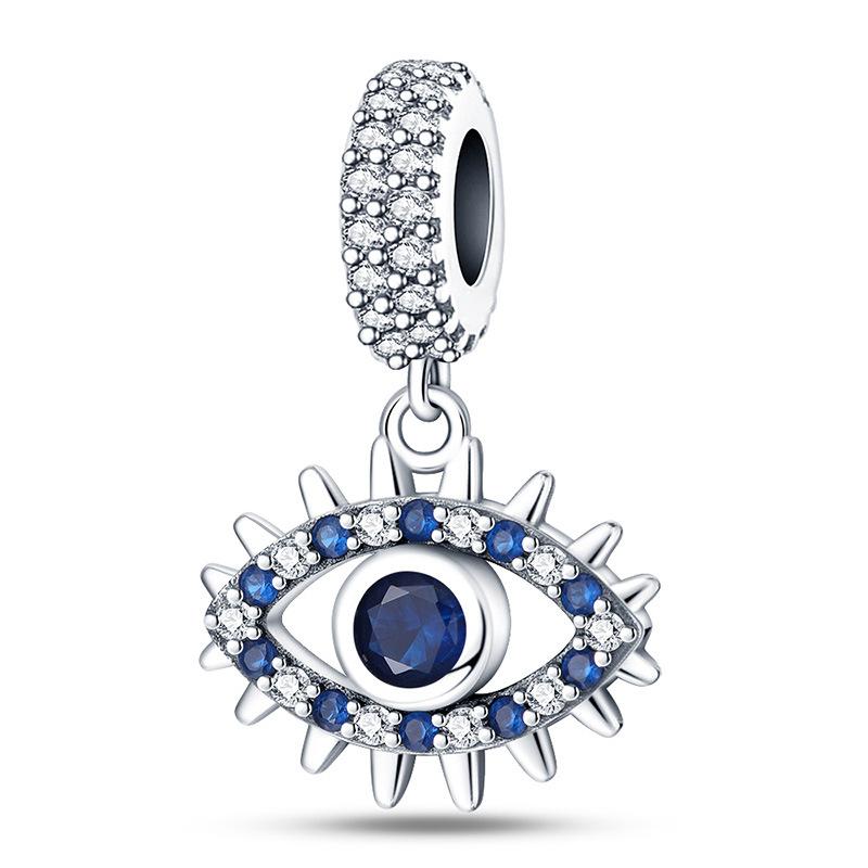 Evil Eye Beaded Bracelet Pendant with Zircon Blue Eye Bead Accessories Stylish Versatile Combination