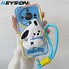 KEYSION Cute 3D Cartoon Plush Case for HONOR X9b 5G with Lanyard Soft Silicone Shockproof Phone Cover for Huawei Magic 6 Lite 5G