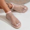Fashion Womens Luxury Brand Round Toe Flat Bottom Sandals Summer Hollow Short Boots Water Diamond Sexy Red Pink Sandals Women