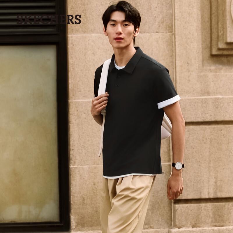 Skechers Мужская дышащая футболка-поло с коротким рукавом