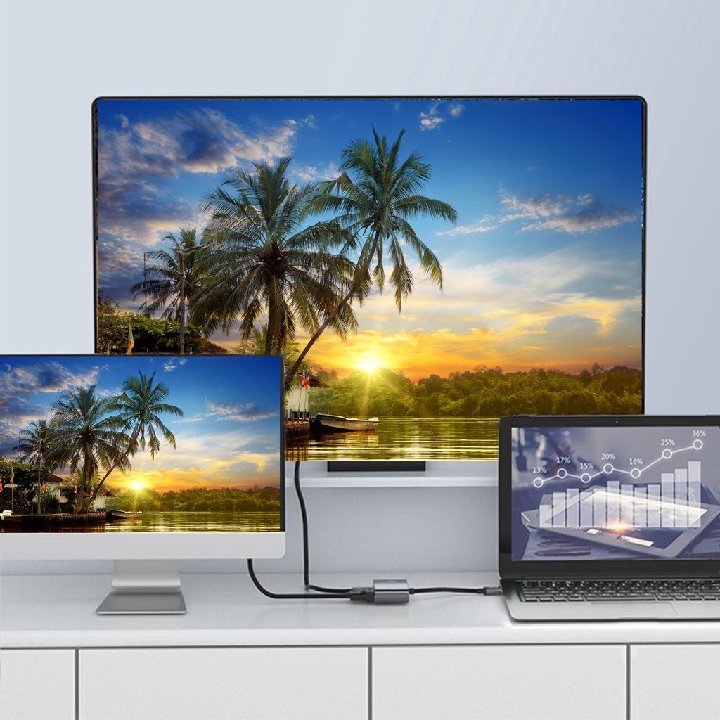 Адаптер USB 3.0 на HDMI VGA USB Type C на двойной VGA HDMI разветвитель-конвертер для Windows 11/10/8/7/Mac OS