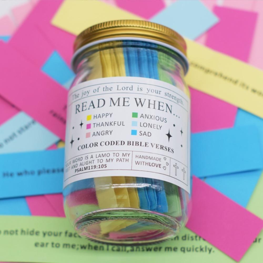 Colorful Bible Verses Jar Emotions And Feelings Different Moods Scripture Cards Christian Cards Jar Handmade Christmas Gifts