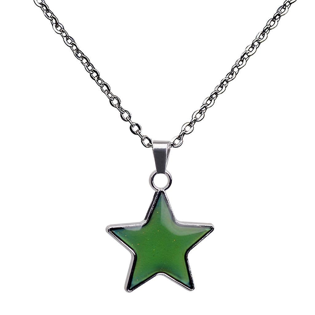 4xFive Point Star Pendant Temperature Change Color Mood Necklace Blank