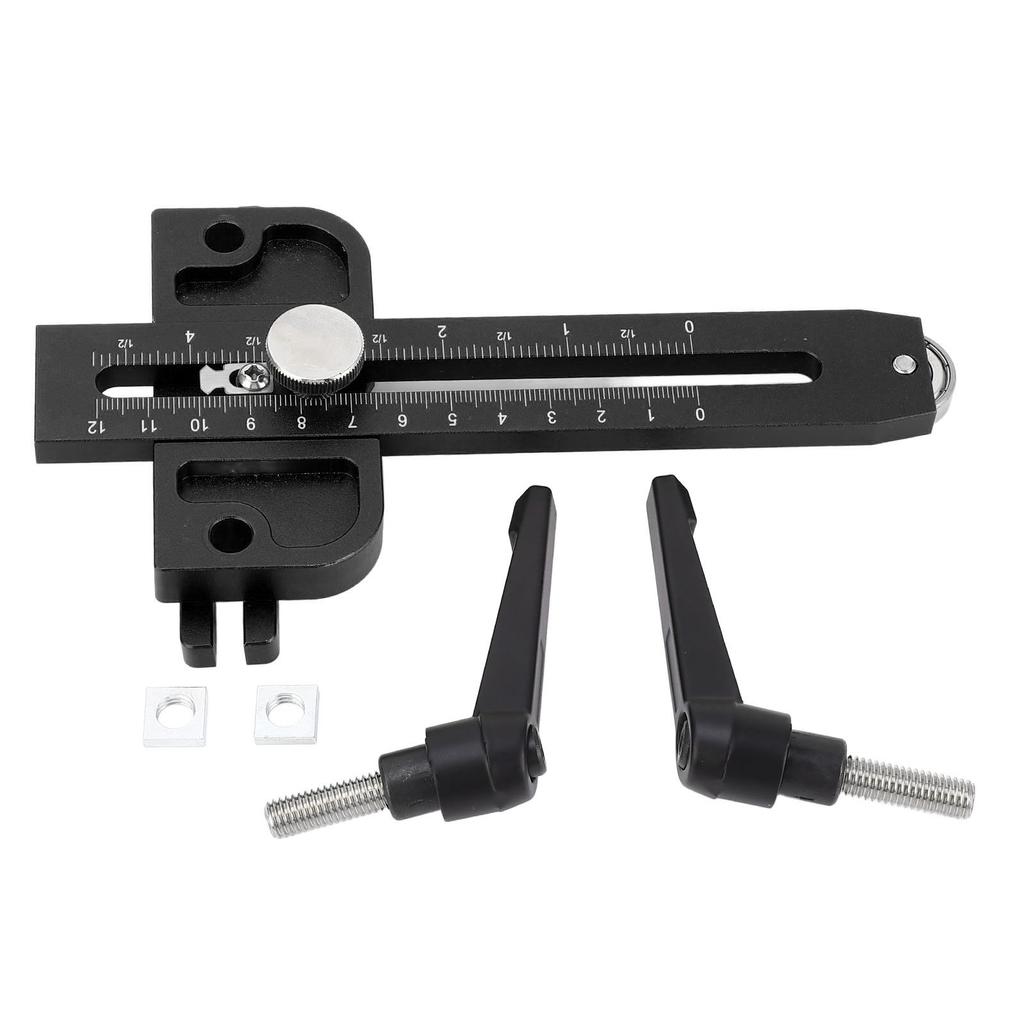 Table Saw Jig Guide with Roller Dual Scale Woodworking Thin Ripping Guide Locator Fits for 3 4x3 8 3 8x1 4 Inch T Slot